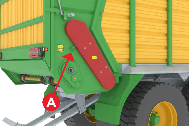 SILO-SPACE2 - Bescherming van de aandrijfkettingen voor de doseerwalsen + goed bereikbare spanners (A)