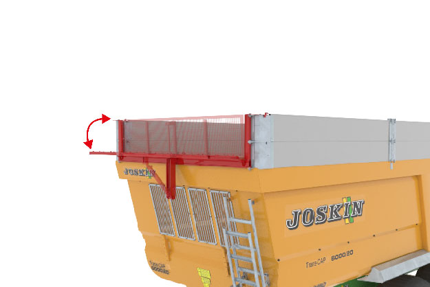 TRANS-SPACE - Batiente frontal de 500 mm enrejado, mecánico o hidráulico