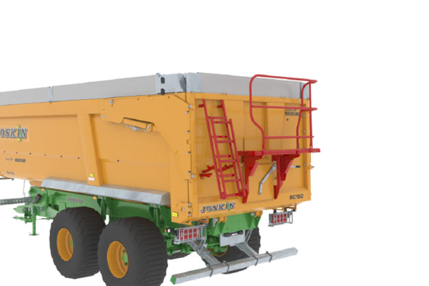 TRANS-SPACE - Pasarela y escalera galvanizadas y atornilladas en la parte delantera de la caja